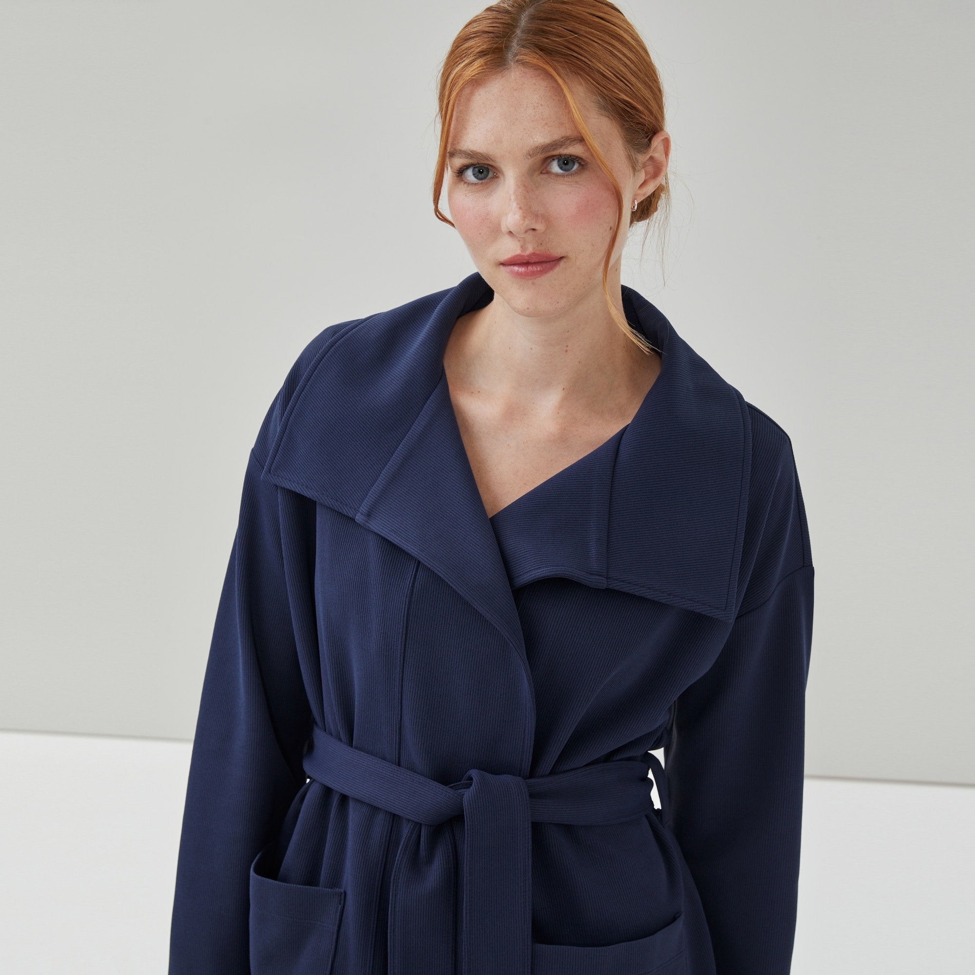 Active Cozy Cardigan in Navy from Joe Fresh