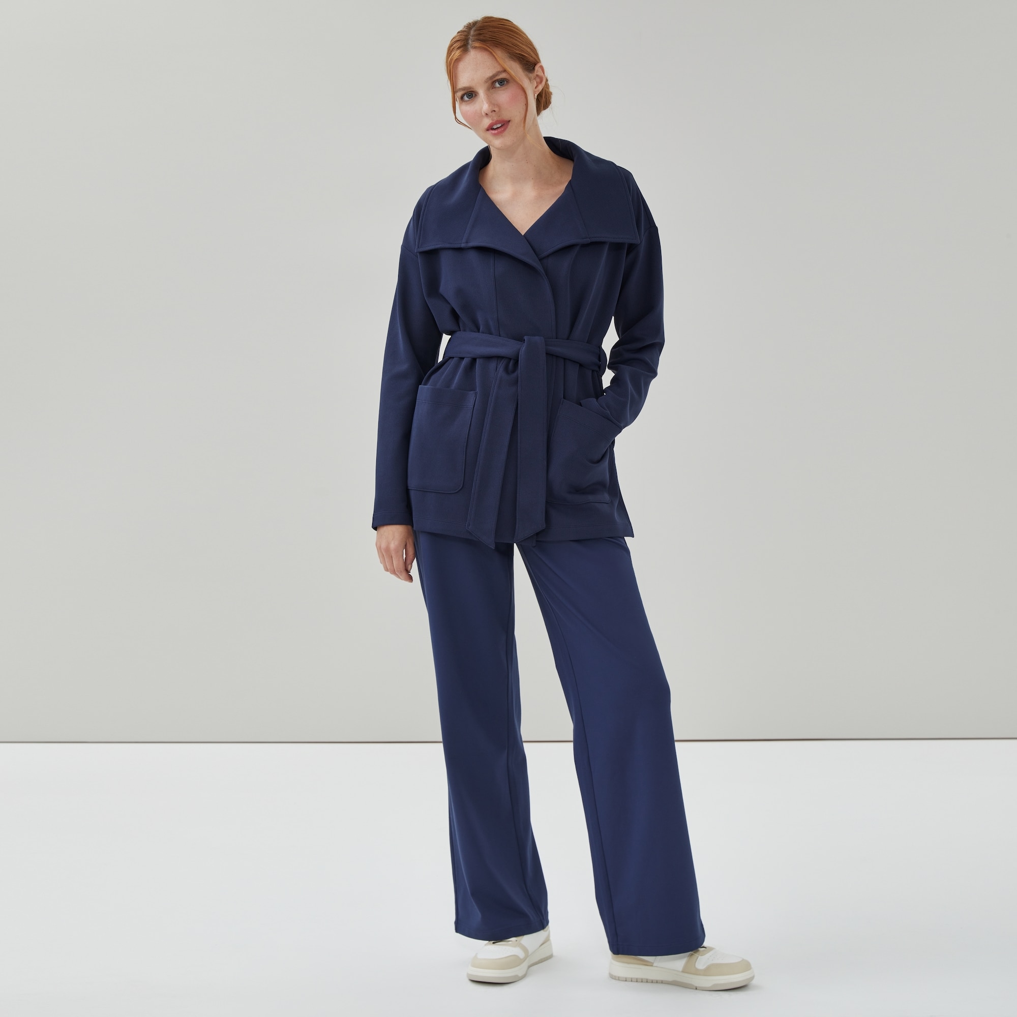 Active Cozy Cardigan in Navy from Joe Fresh