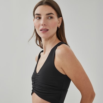 Active Balance Longline Ribbed Tank - Black