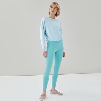 Active Boat Neck Long Sleeve Top - Pastel Blue