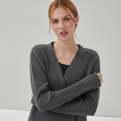 Wrap Sweater - Charcoal Mix