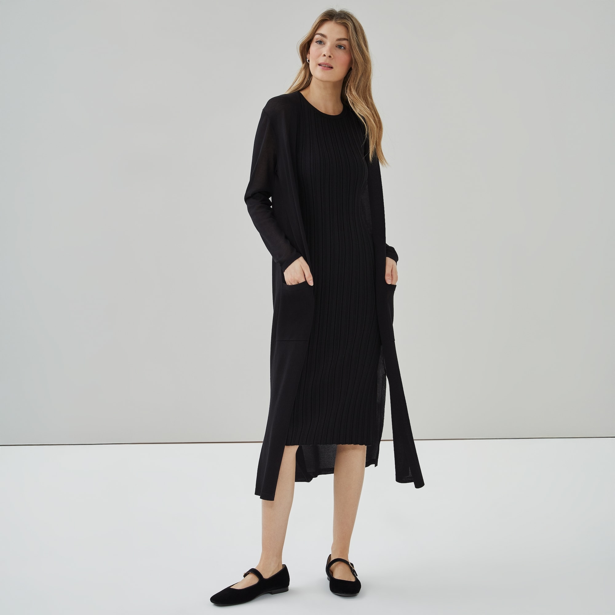 Long Cardigan in JF Black from Joe Fresh