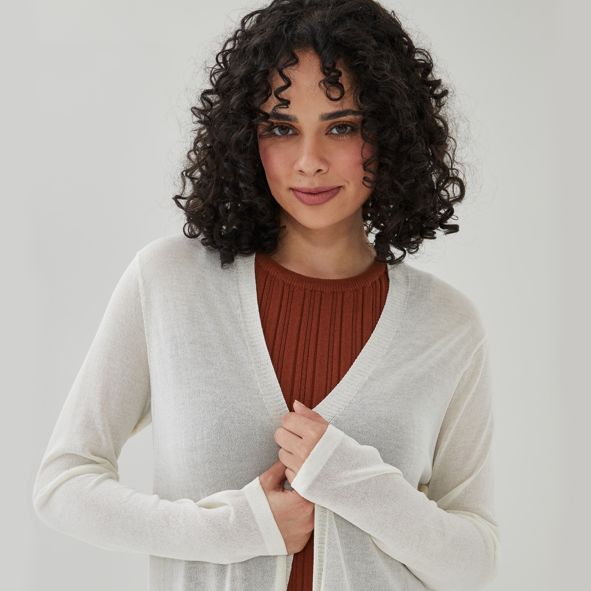 Long Cardigan in Off White from Joe Fresh