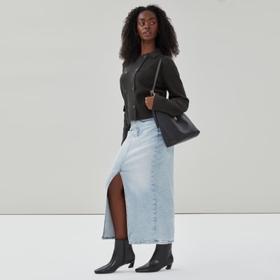 Cardigan court à double boutonnage - Mélange D'Anthracite