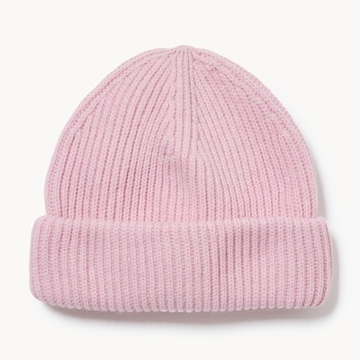 Tuque en tricot côtelé - Rose