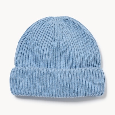 Tuque en tricot côtelé - Bleu