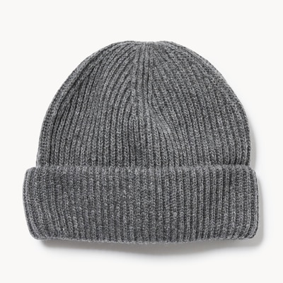 Tuque en tricot côtelé - MÉLANGE DE CHARBON