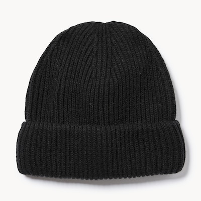 Tuque en tricot côtelé - Noir