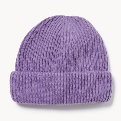 Tuque en tricot côtelé - Pourpre