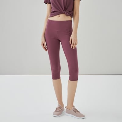 Legging sport court dynamique - Prune