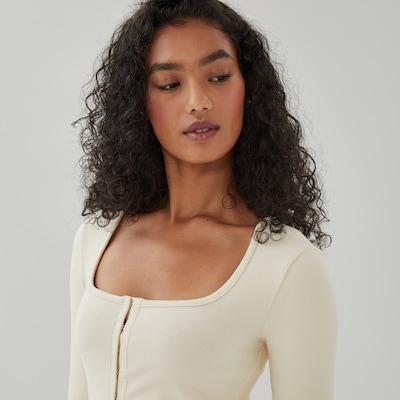 Slim Long Sleeve Top - Ecru