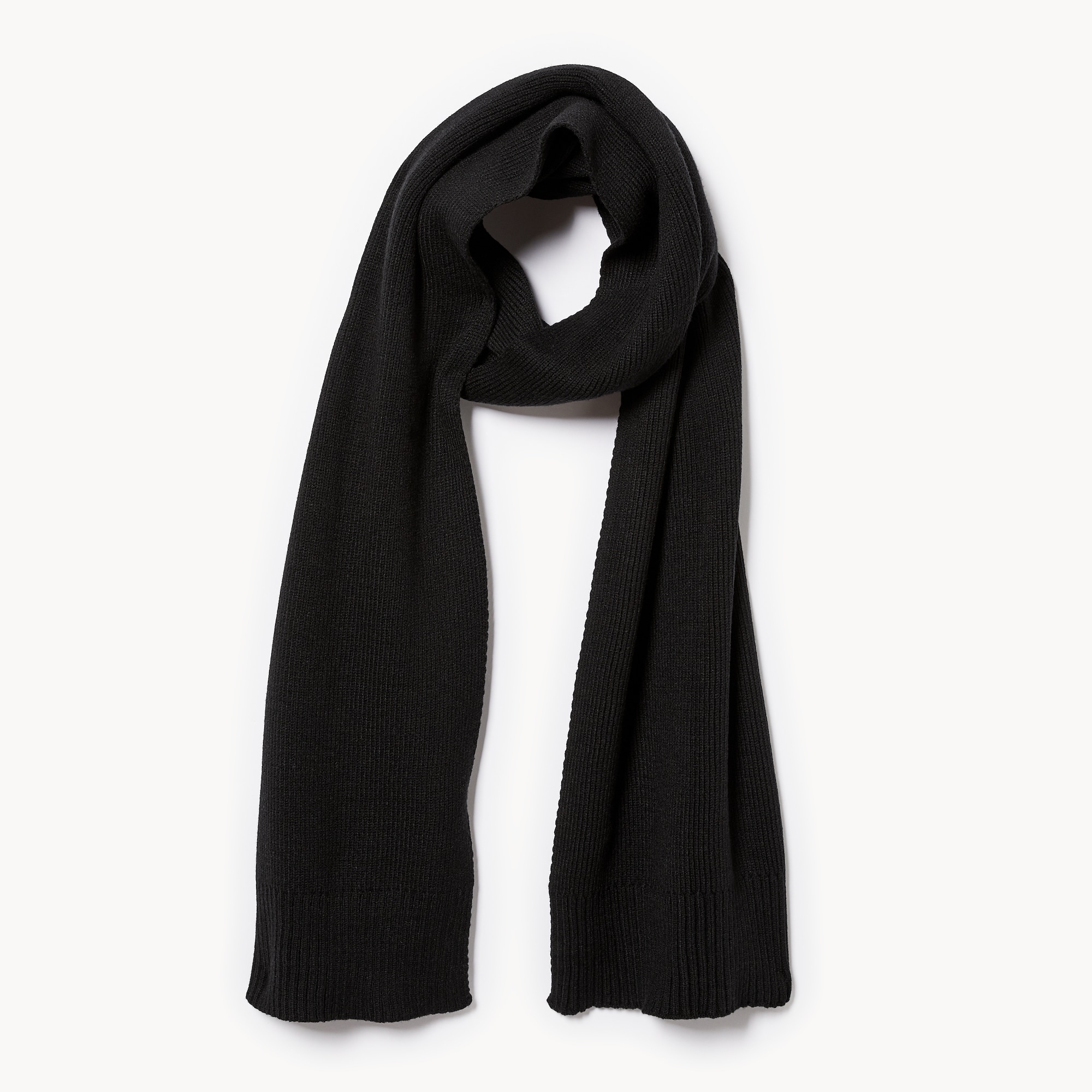 Ribbed Knit Scarf in Black from Joe Fresh