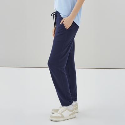 Pantalon de jogging sport en ratine bouclée - Marine