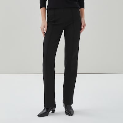 Pantalon évasé en point de Rome - Noir JF