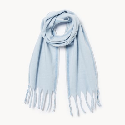Striped Edge Scarf - Light Blue