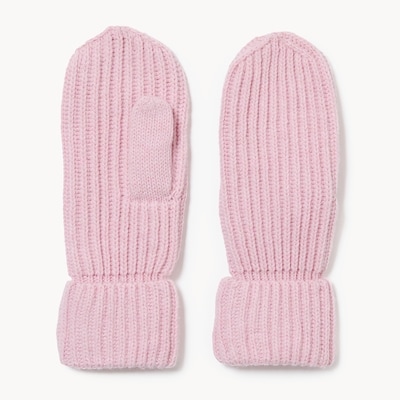 Ribbed Mittens - Pink