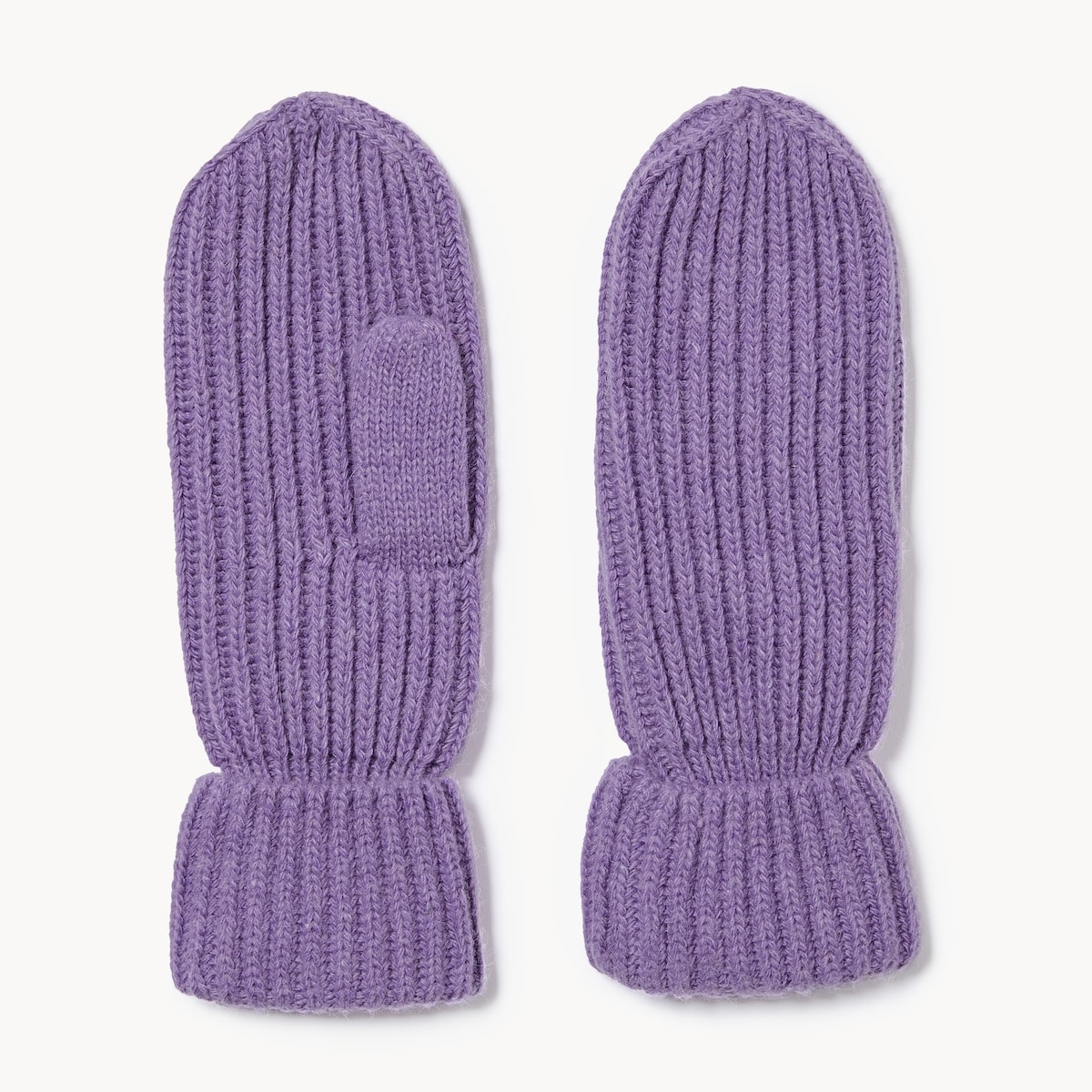 Ribbed Mittens - Purple