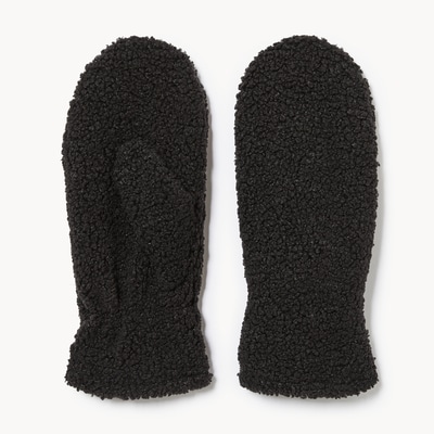 Teddy Fleece Mittens - JF Black