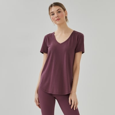 T-shirt sport évacuant l’humidité - Prune