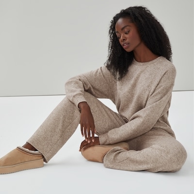 Pantalon de jogging en tricot - Mélange De Brun Foncé