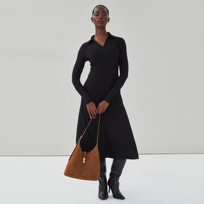 Robe polo midi - Noir JF