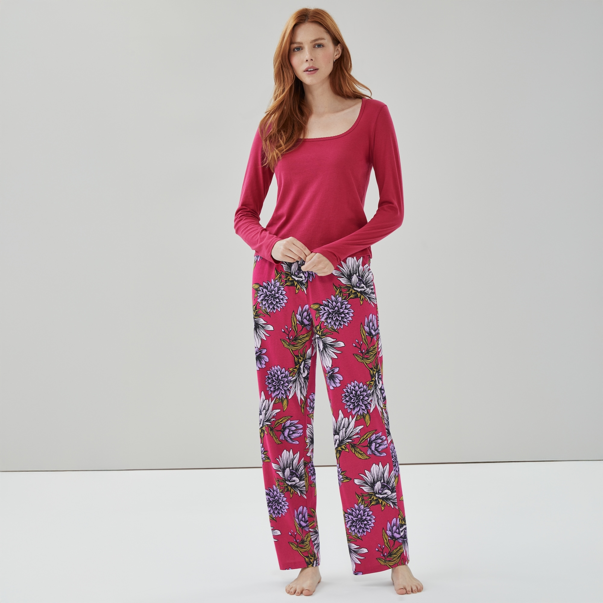 Haut de nuit à manches longues in Prune from Joe Fresh
