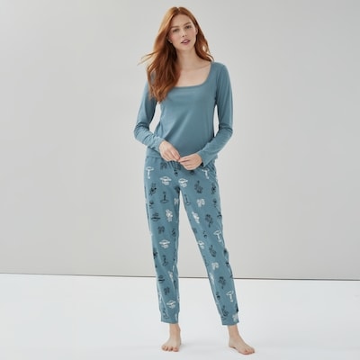 Long Sleeve Sleep Top - Dusty Teal