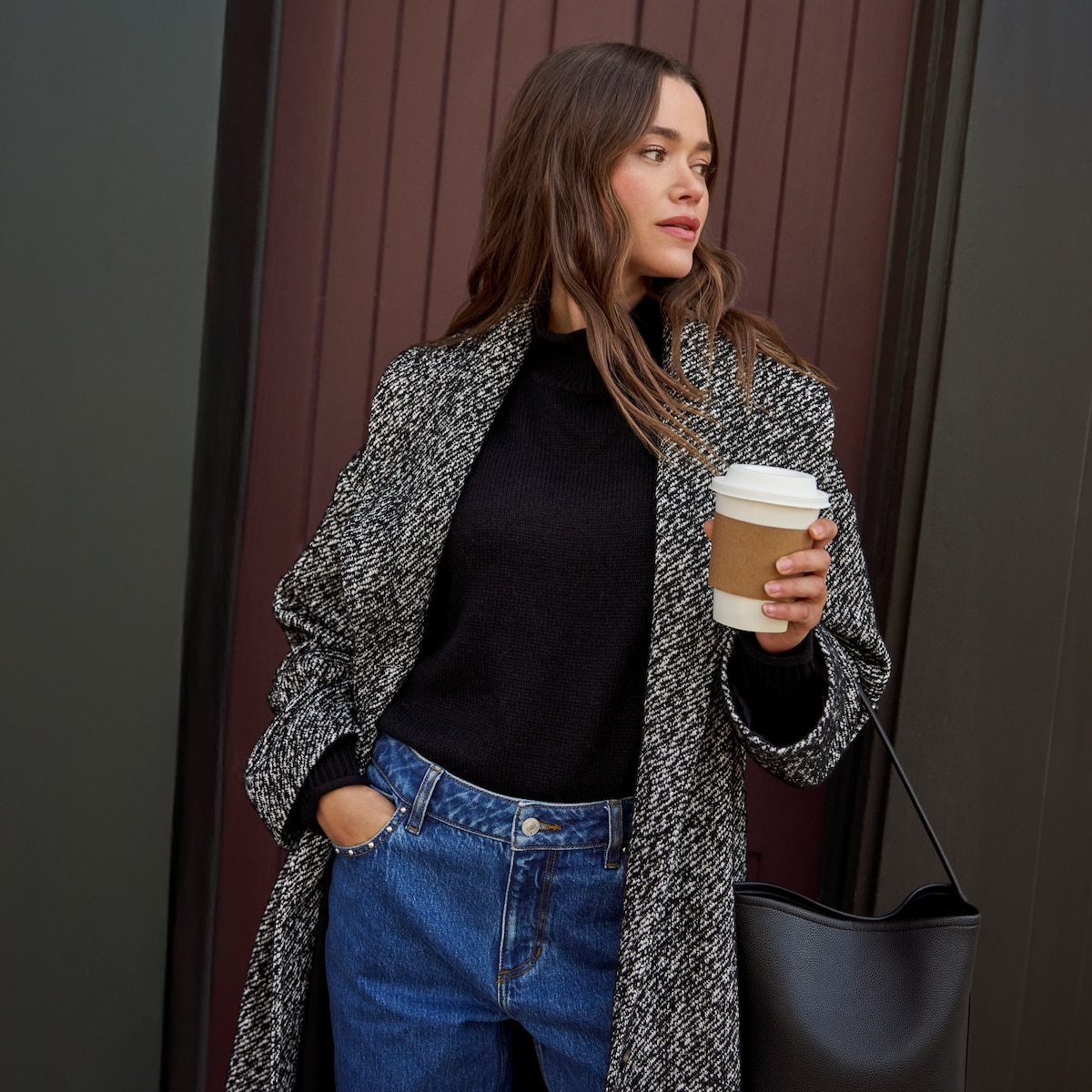 Textured Shawl Car Coat