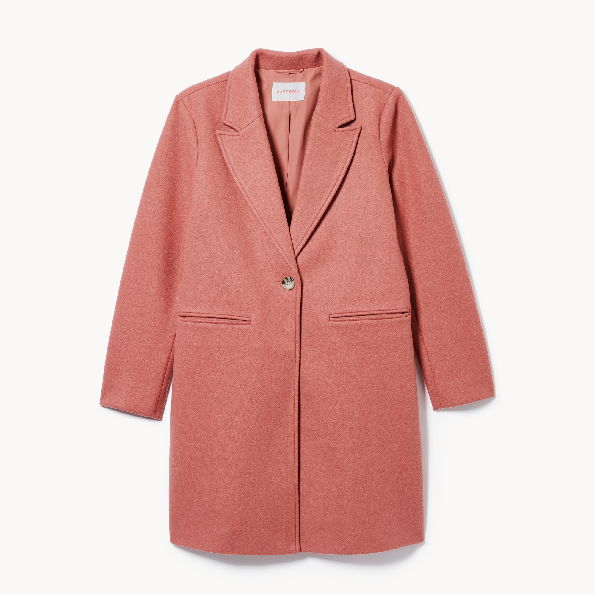 ジャケット・アウター THE FLAT HEAD MELTON WOOL CAR COAT Melton Car Coat in Dusty Rose from Joe Fresh