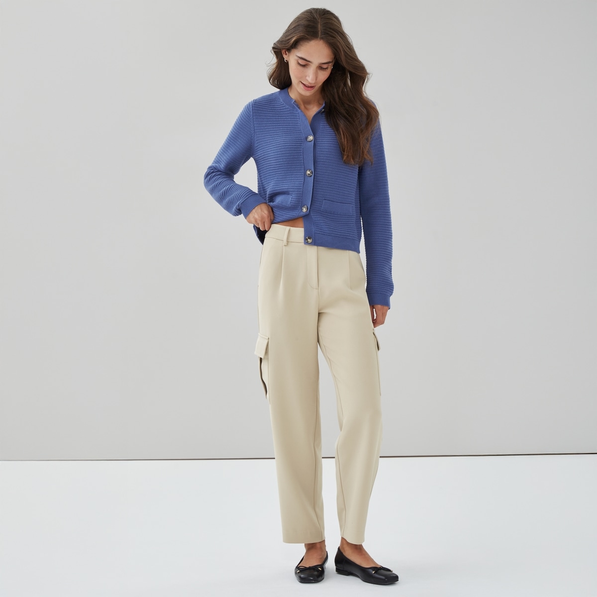 Crepe Cargo Pant - Light Khaki Brown