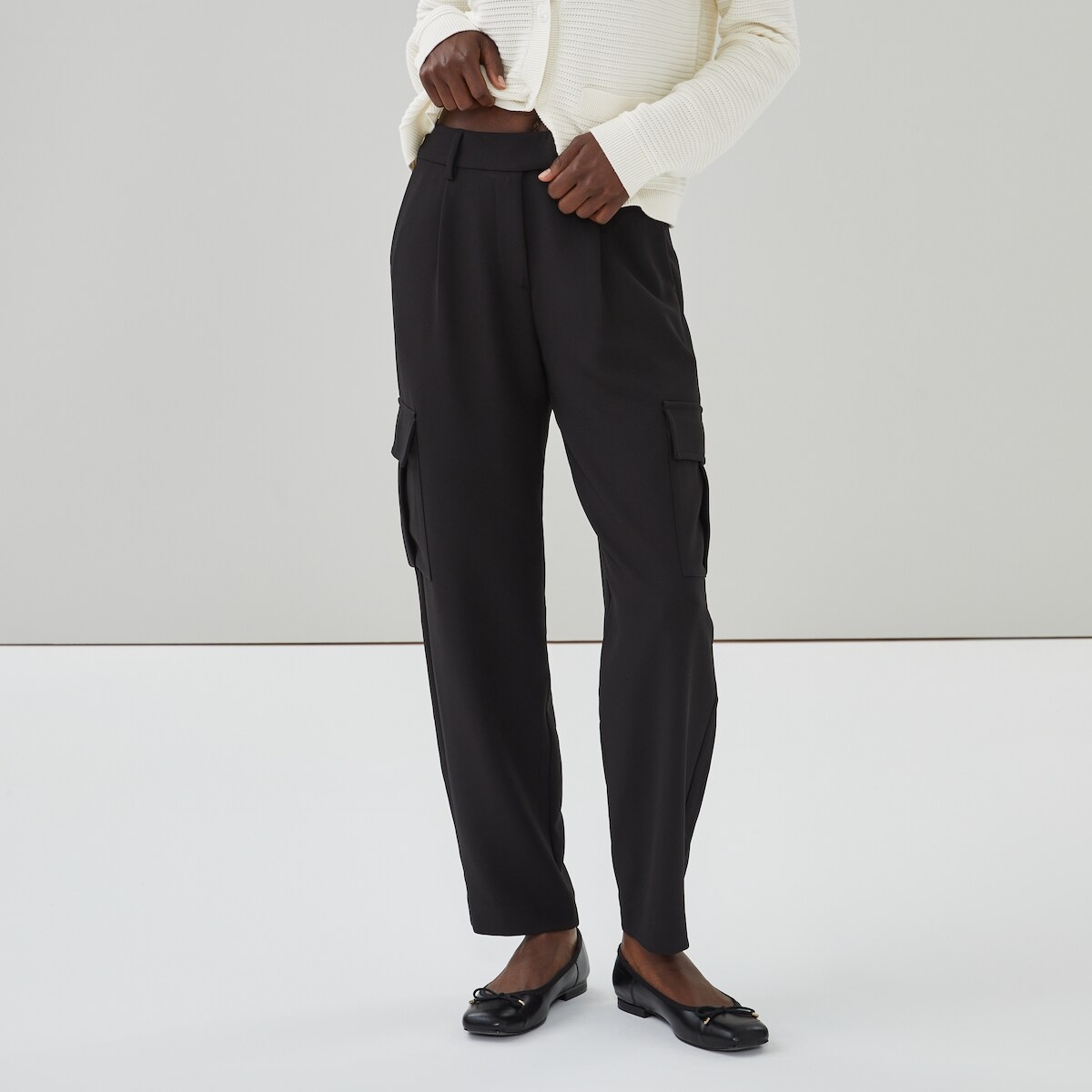 Crepe Cargo Pant - Jf Black