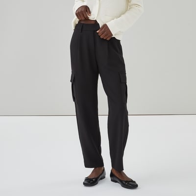 Crepe Cargo Pant - JF Black