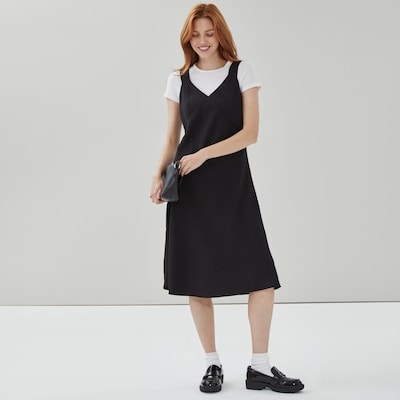 Satin Slip Dress - JF Black