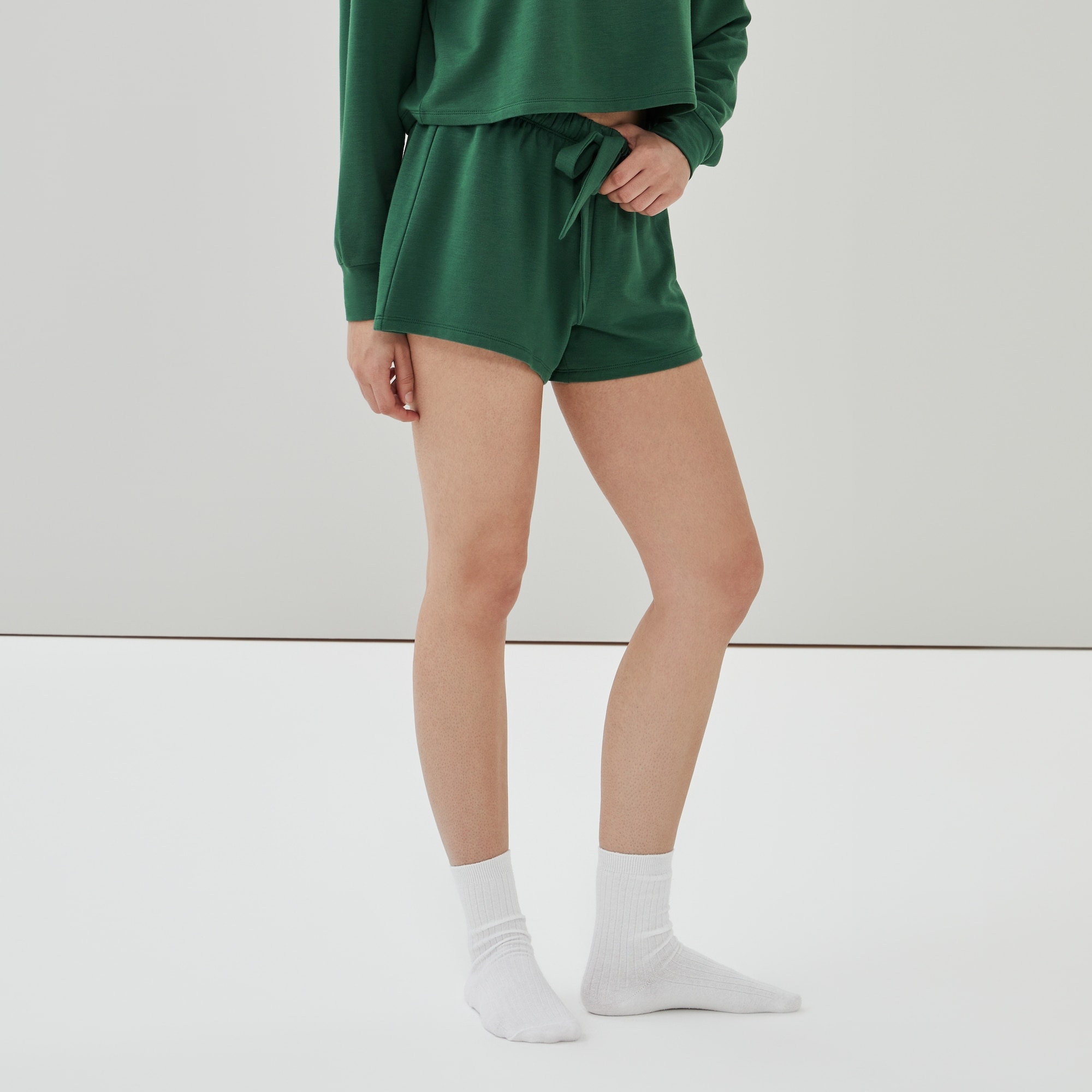 Fleece Lounge Short in Dark Green from Joe Fresh