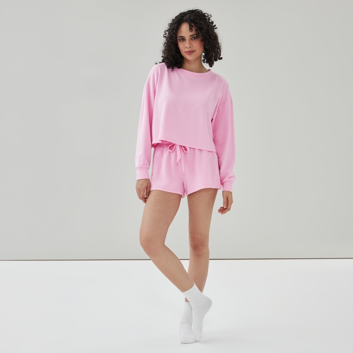 Short de dtente en molleton - Rose Ple