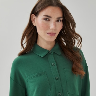 Fleece Lounge Shirt - Dark Green