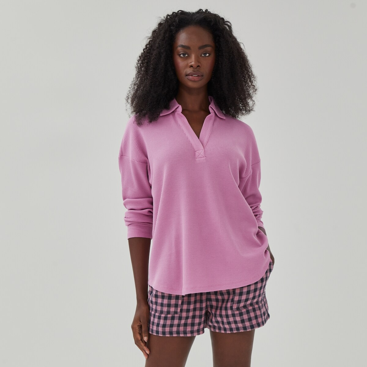 Lounge Polo Pullover - Mauve
