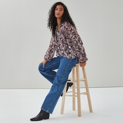 Chiffon Keyhole Top - Burgundy