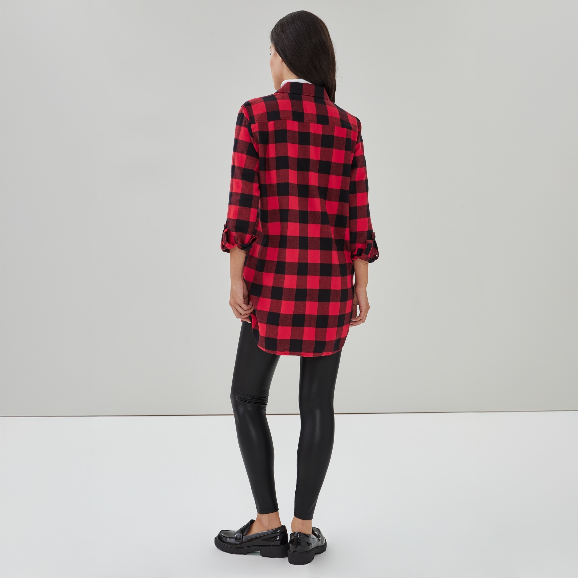 Buffalo Plaid Tunic in Red from Joe Fresh
