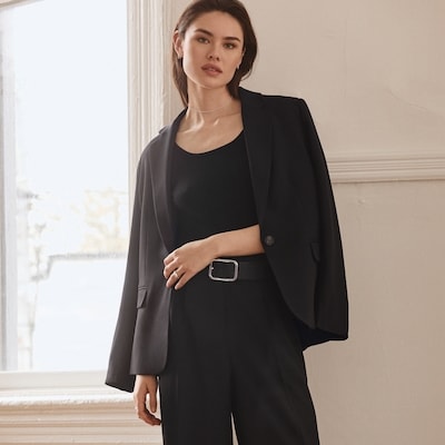 Blazer à boutonnage simple - Noir JF