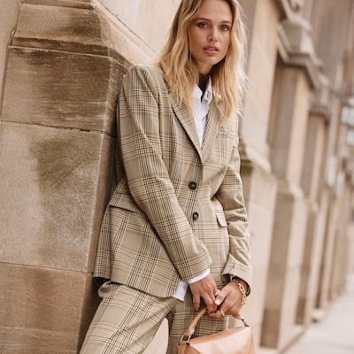 Single Breasted Blazer - Brown