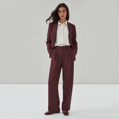 Pantalon plissé - Bourgogne Foncé