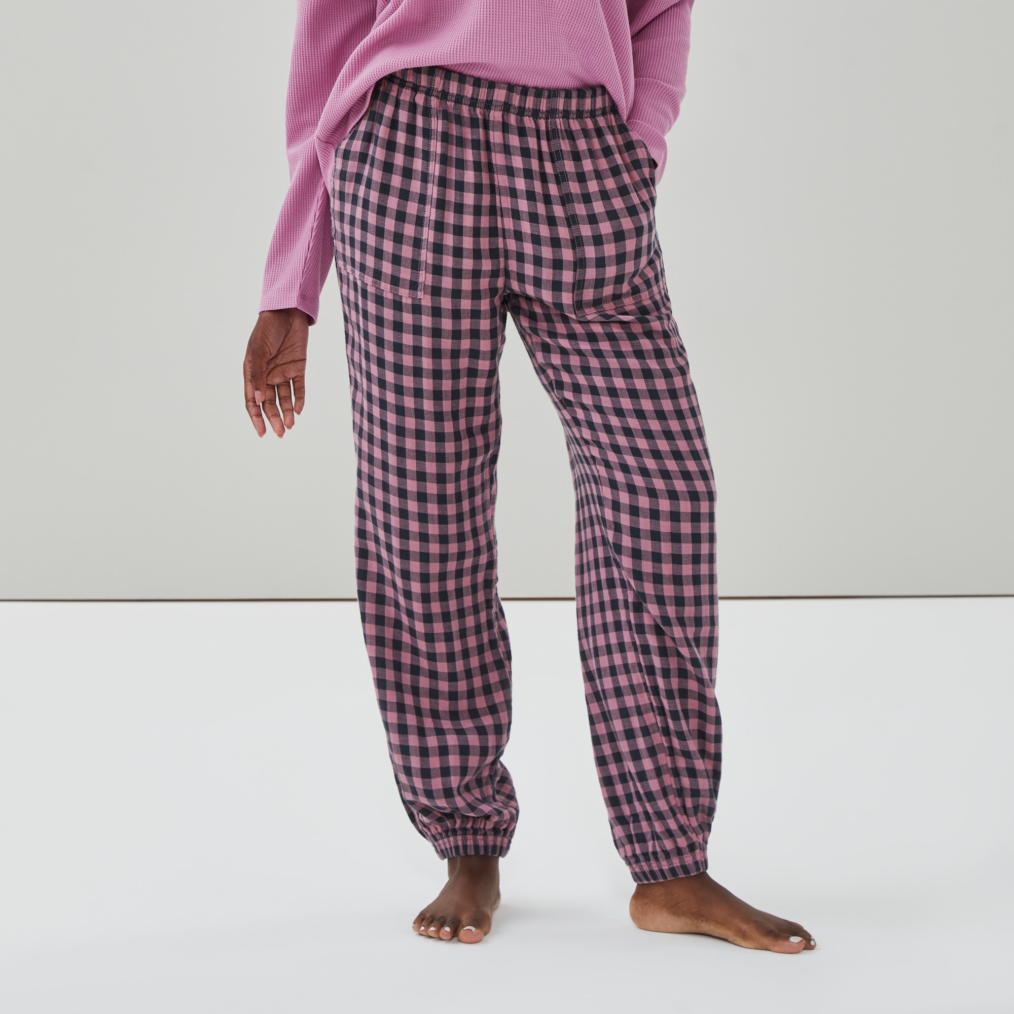 Plaid Gauze Sleep Jogger