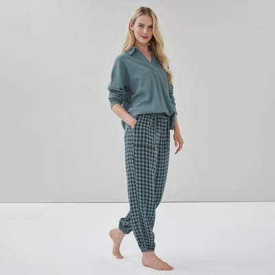 Joe Fresh Plaid Gauze Sleep Jogger 1 ea, $26.00/1ea
