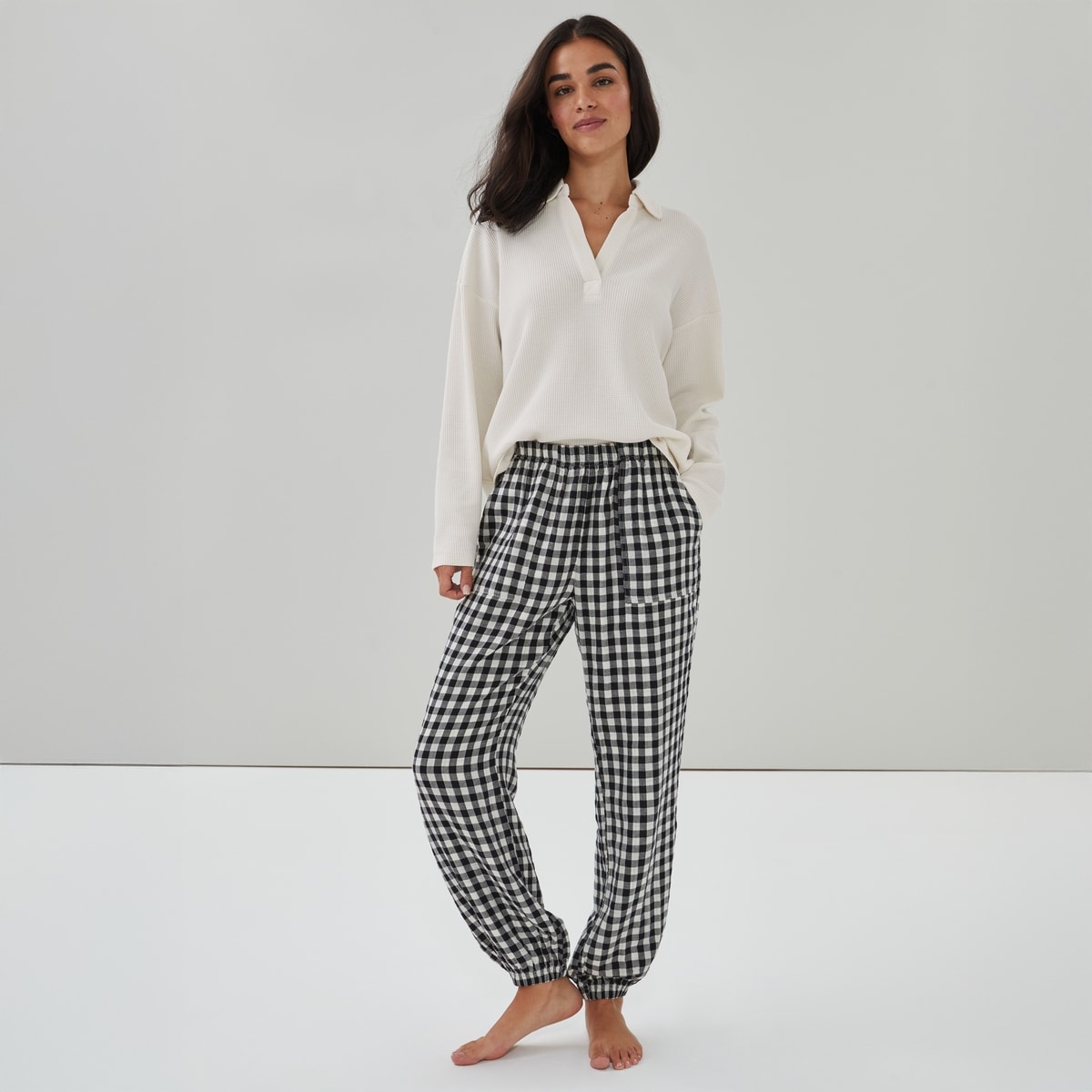 Joe Fresh Plaid Gauze Sleep Jogger 1 ea, $26.00/1ea