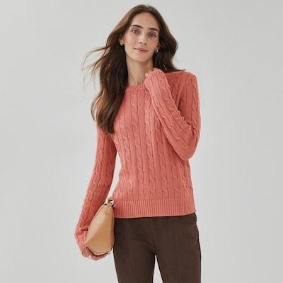 Cable Knit Sweater - Dusty Rose