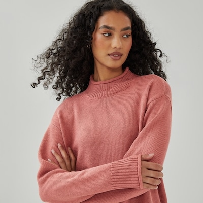 Mock Neck Sweater - Dusty Rose