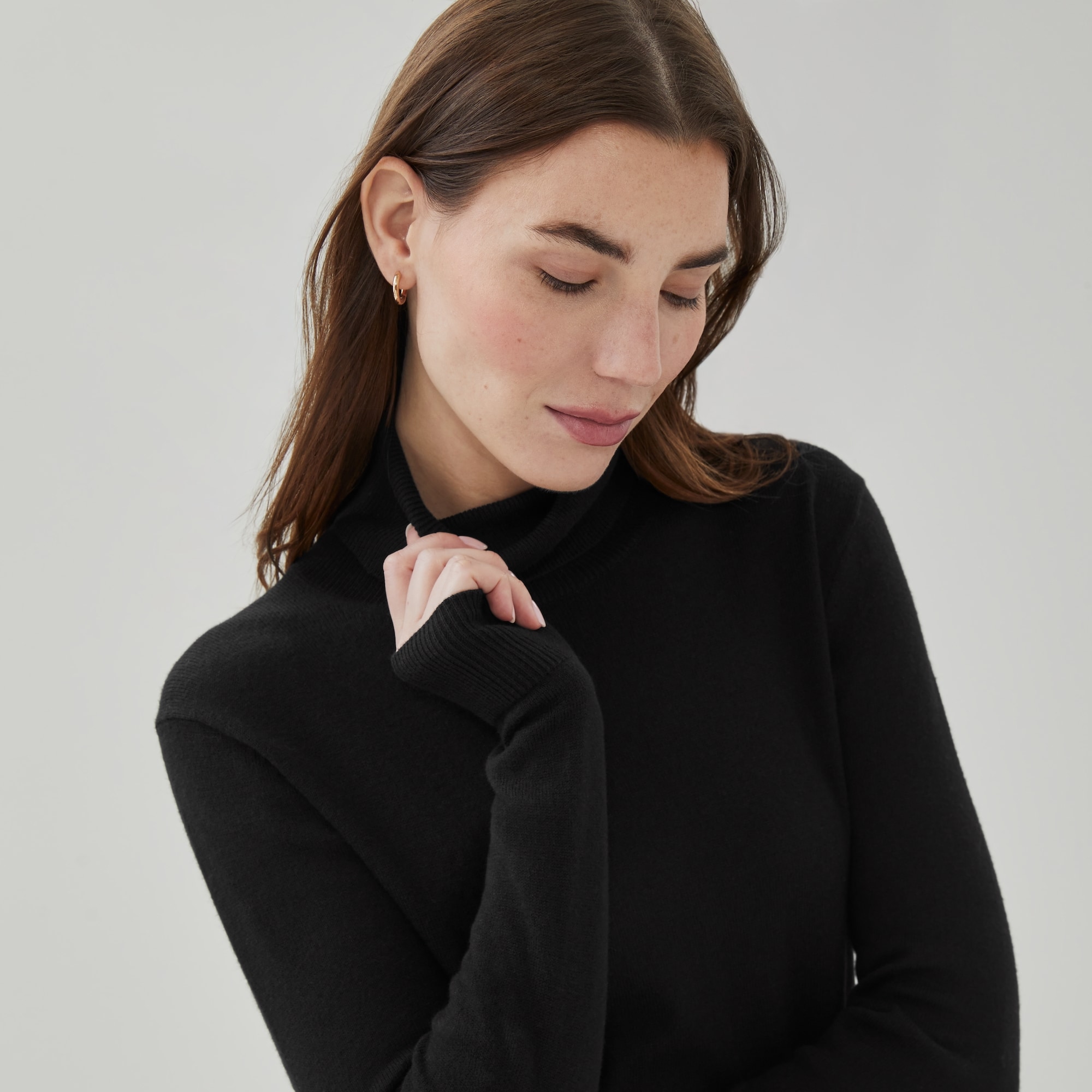 Cotton Cashmere Turtleneck in JF Black from Joe Fresh