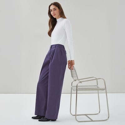 Ultra-High Rise Pleated Trouser - Dark Grey