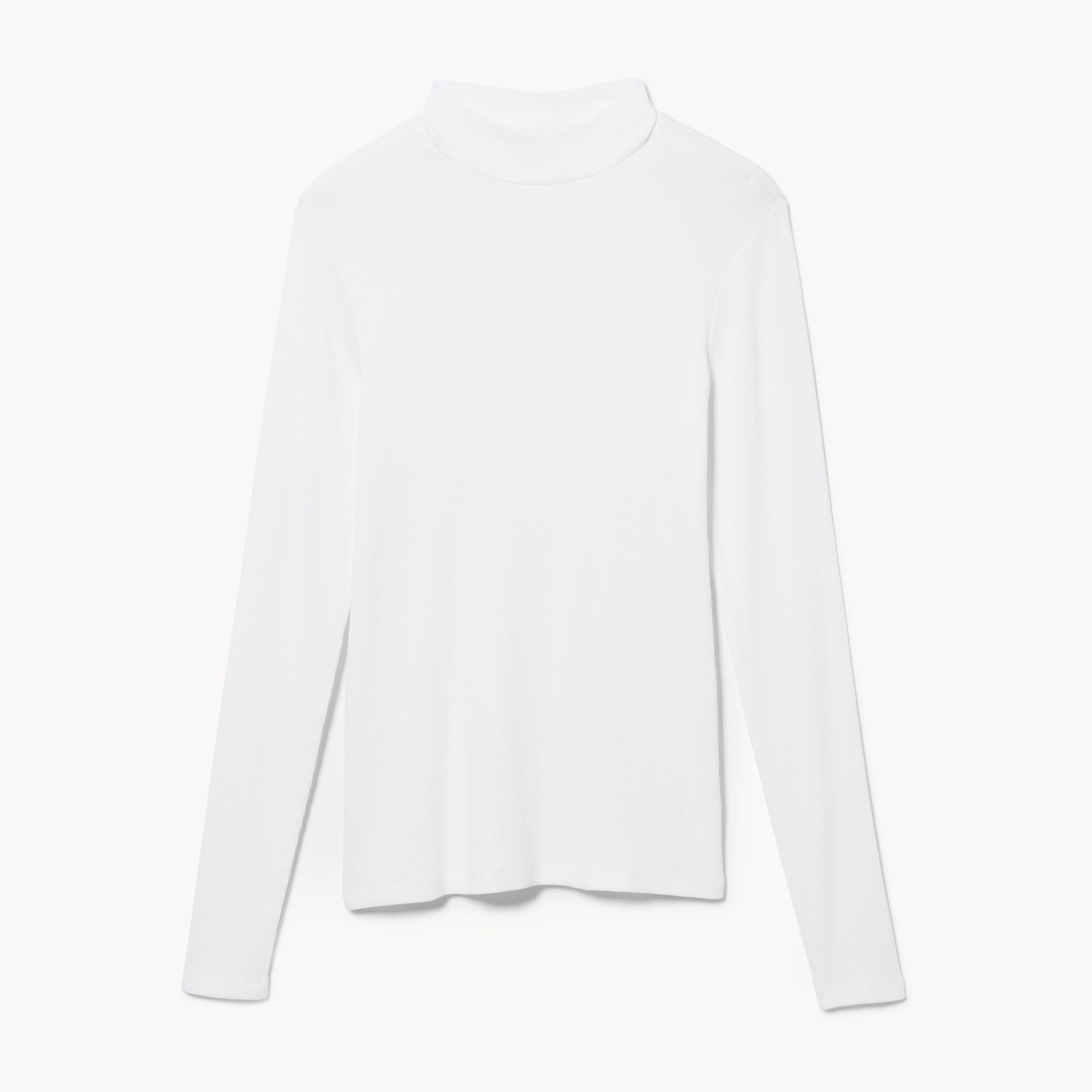 Ribbed Mock Neck Top in Bright White from Joe Fresh